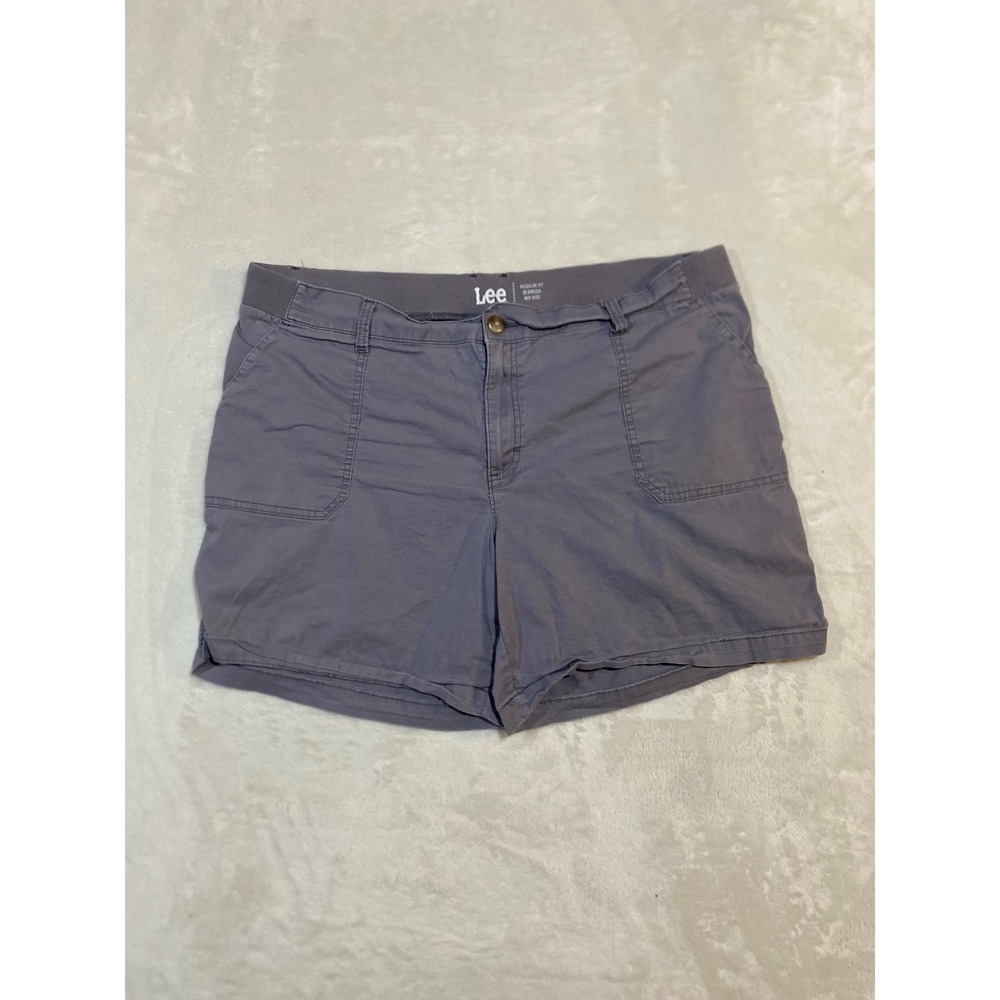 Lee Womens Bermuda Shorts Gray Mid Rise Regular Fit Size 20M 1CWUB01